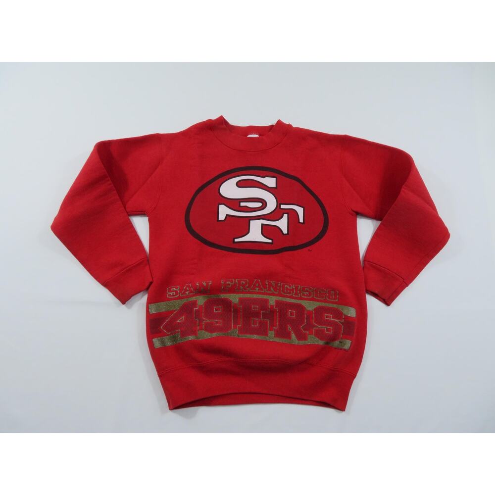 San Francisco 49ers Double Sided Red Sweatshirt Youth Sz L 18-20 1990s